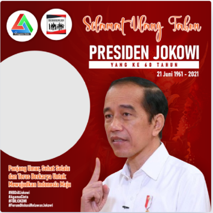 Bingkai Foto Twibbon Ucapan Selamat Ulang Tahun Presiden RI Jokowi