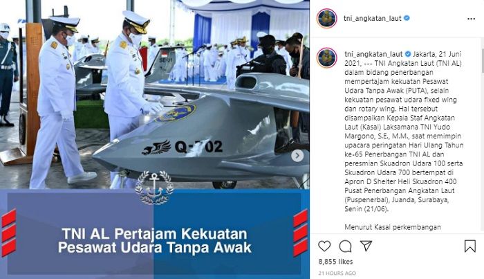 TNI Angkatan Laut (AL) melakukan modernisasi alutsista dengan memperkuat SSAT dan Pesawat Udara Tanpa Awak (PUTA).*