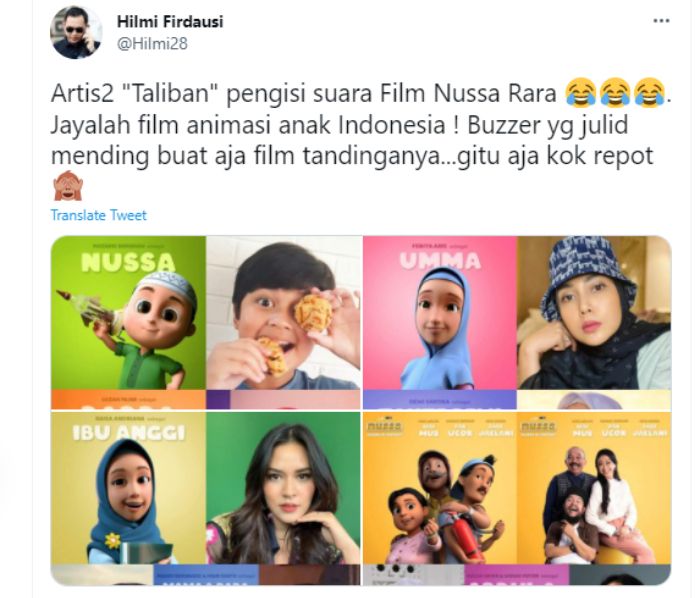 Ustaz Hilmi Firdaus membeberkan sosok-sosok artis yang terlibat dalam film animasi Nussa Rara, salah satunya Raisa sebagai pengisi suara.