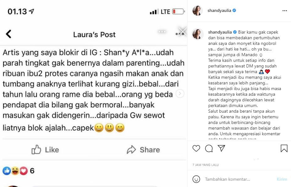 Shandy Aulia niat cari netizen sampai Manado, bakal berikan efek jera pada netizen yang nekat sebut anaknya kurang gizi.