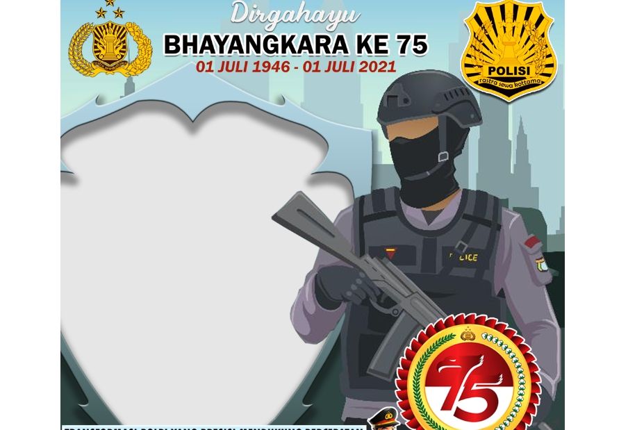 Kumpulan Link Twibbon Tema Dan Logo HUT Bhayangkara Ke-75 Paling ...