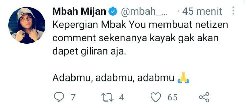 Mbah Mijan sindir komentar netizen tentang meninggalnya Mbak You
