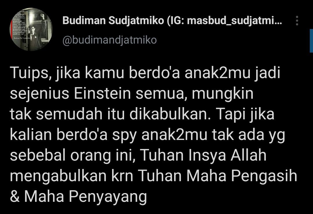Cuitan Budiman Sudjatmiko yang menyindir Ketua MUI, Anwar Abbas usai kritik masjid ditutup sementara selama PPKM Darurat di Jawa-Bali.