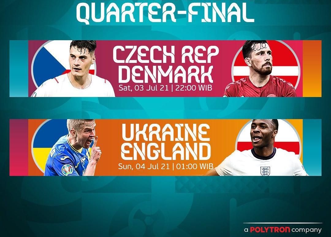 Komplit! Jadwal Euro 2020 atau Piala Eropa 2020 hari ini Sabtu 3 Juli 2021, Ceko vs Denmark dan Ukraina vs Inggris, lengkap dengan link live streaming RCTI Plus, MNC dan Mola TV