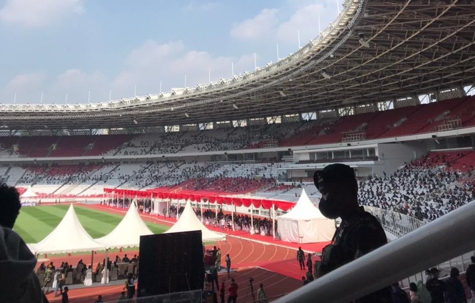 Suasana di dalam Stadion GBK Jakarta, Sabtu 3 Juli 2021 pagi
