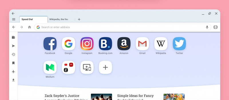 Browser Opera di Chromebook.