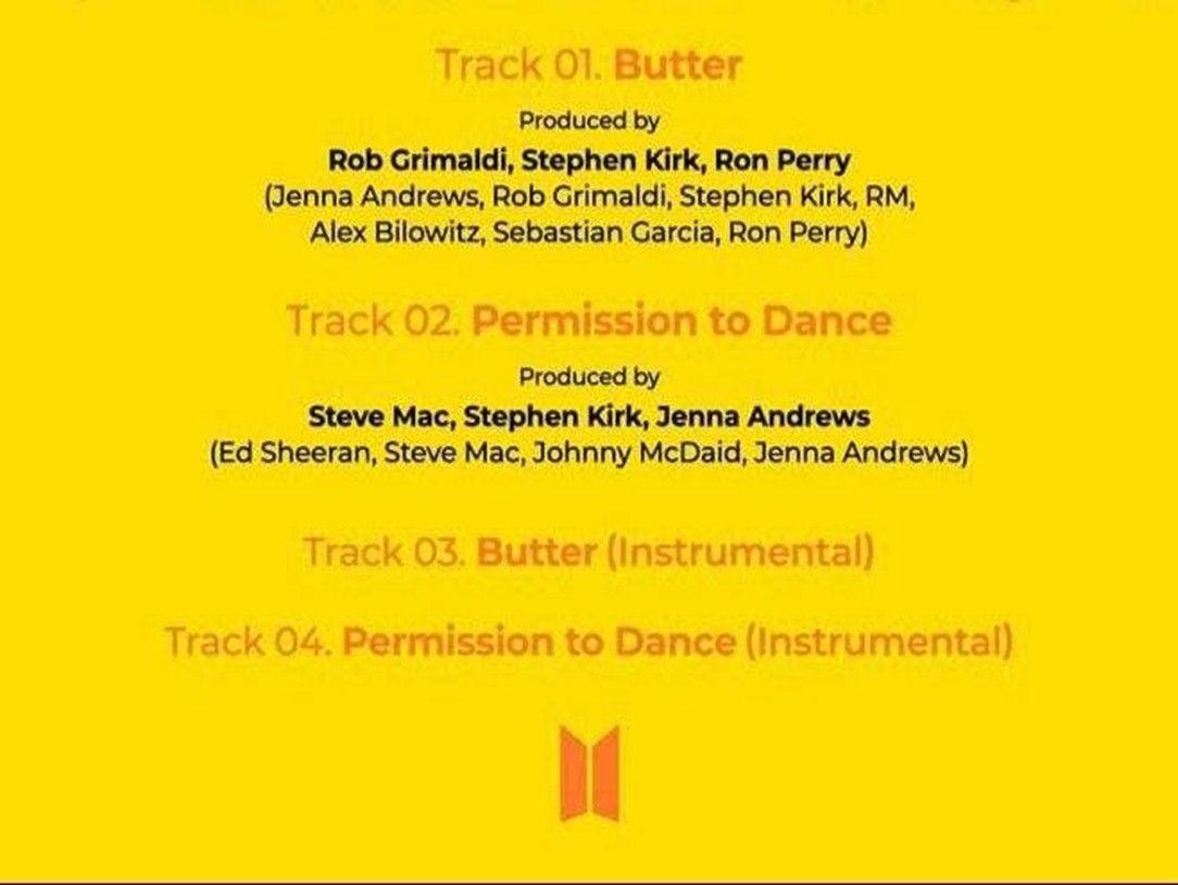 Tracklist CD Butter BTS