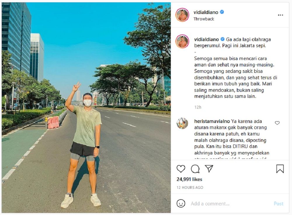 Vidi Aldiano Tiba-tiba Panen Cibiran Netizen Usai Pamer Foto Saat Olahraga Pagi di Jakarta