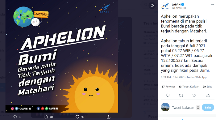 Fenomena Aphelion Jadi Penyebab Suhu Dingin? Kenali Penyebab, Waktu