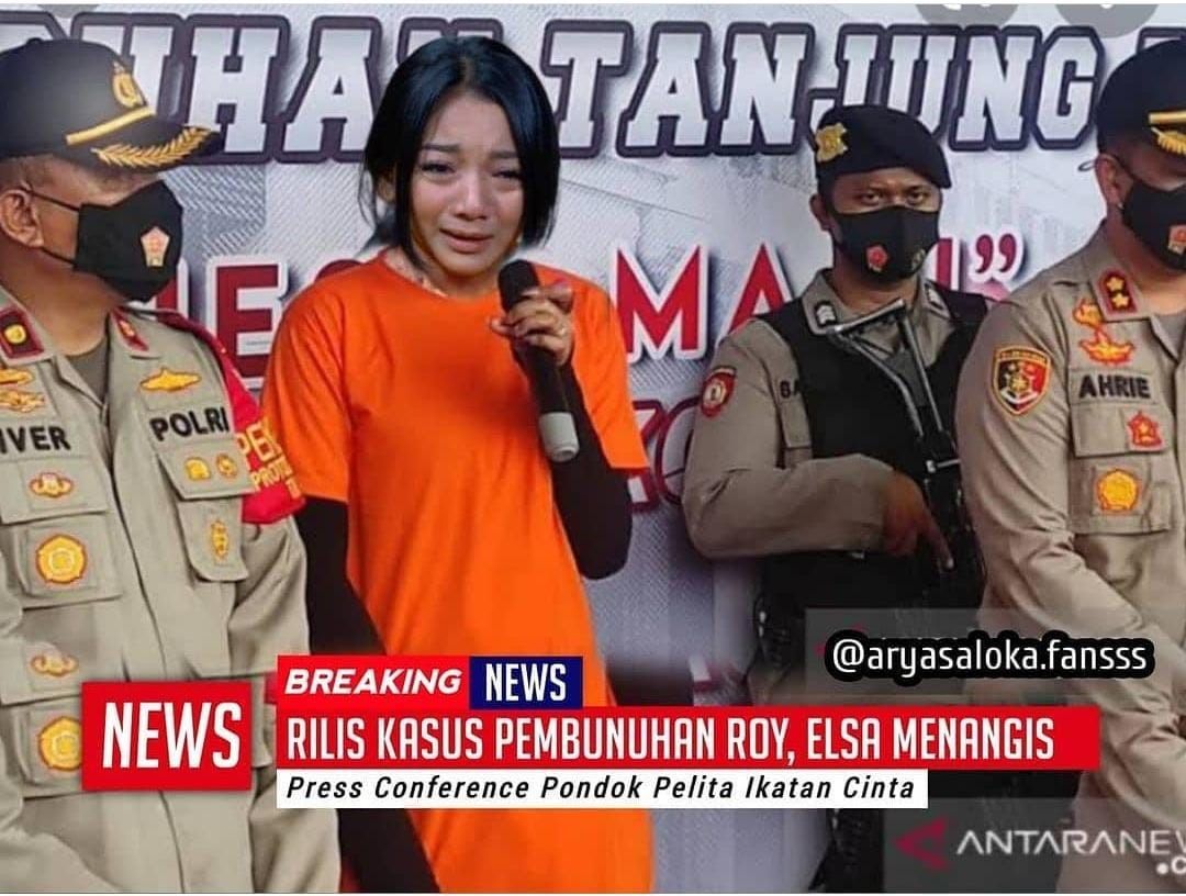 Editan foto Elsa Ikatan Cinta saat press conference pembunuhan Roy