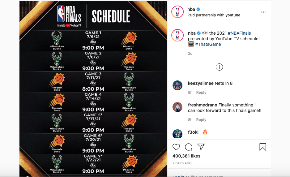 Jadwal pertandingan NBA Final 2021.