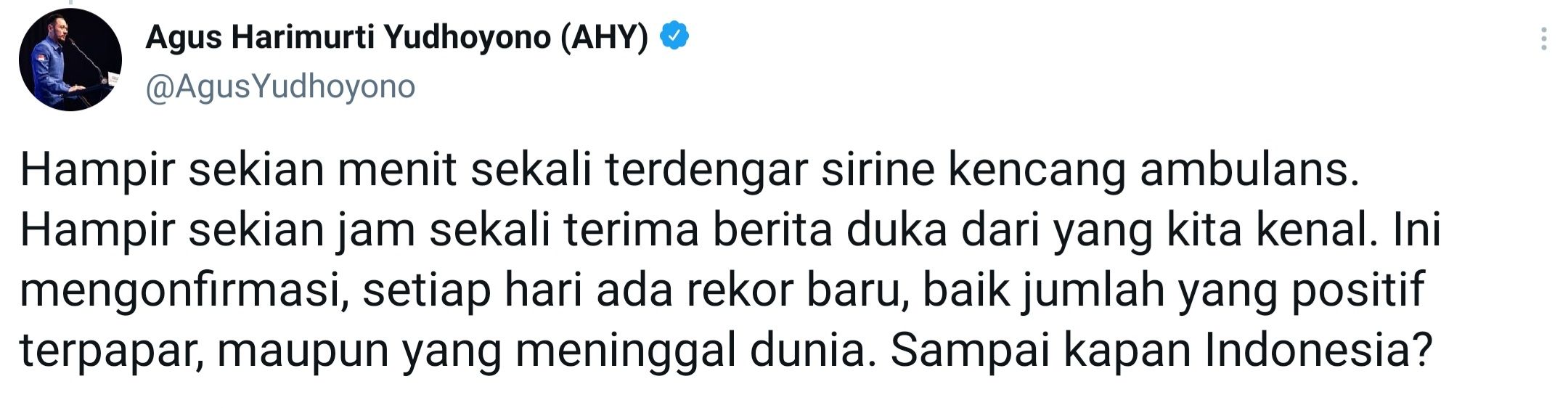 Cuitan Agus Harimurti Yudhoyono.