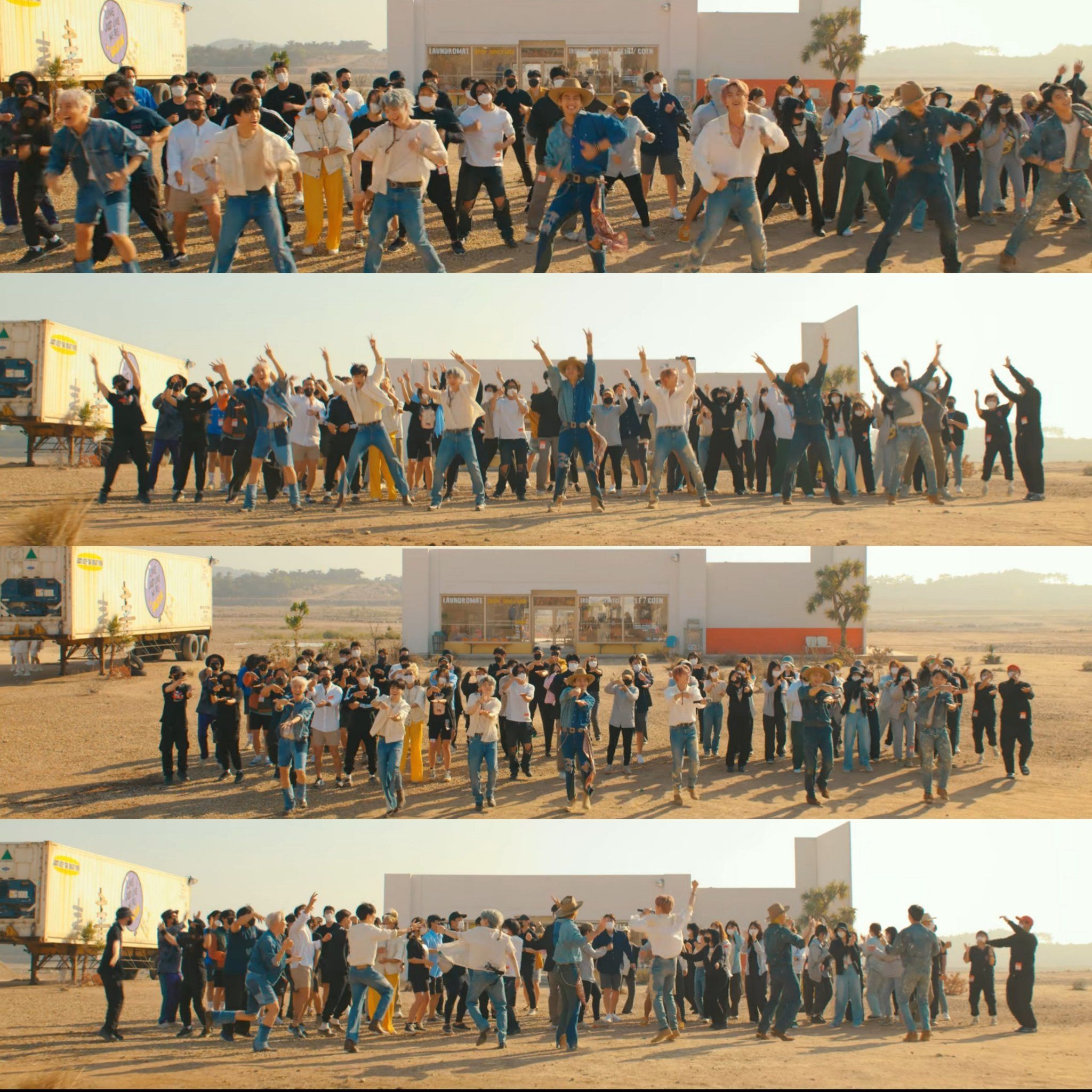 Cuplikan dance BTS dalam MV Permission to Dance.