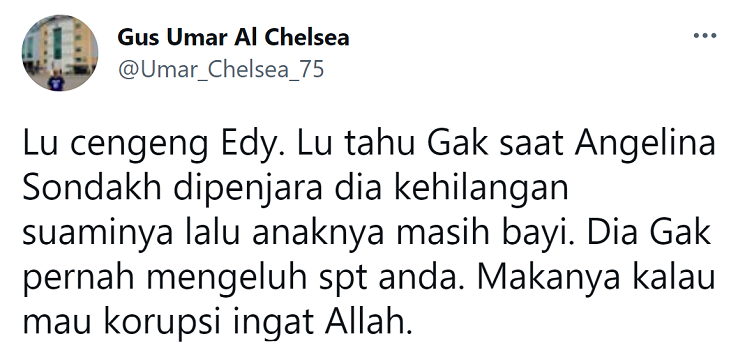 Cuitan Gus Umar yang menyebut eks Menteri KKP, Edhy Prabowo cengeng.