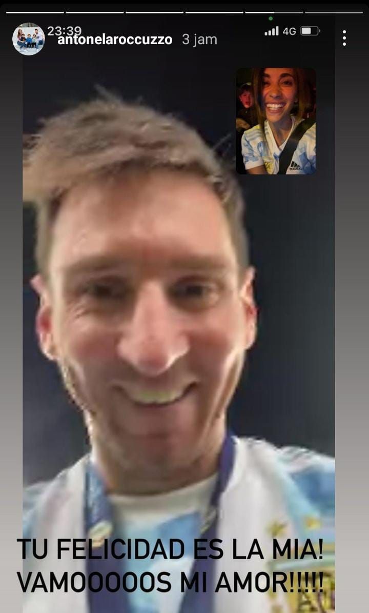 Messi video call bersama istri usai final Copa America 2021