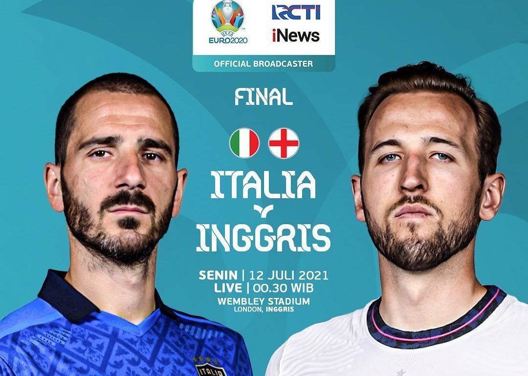 Foto ilustrasi pertandingan babak Final Euro 2020: Italia vs Inggris
