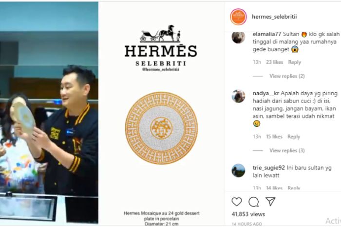 Netizen mengaku insecure dan kaget usai melihat piring milik Momo Geisha dengan huruf H, diduga Hermes.*