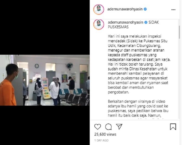 Bupati Bogor Ade Yasin melakukan sidang ke Puskesmas di Kecamatan Cibungbulang usai diduga menelantarkan pasien Covid-19 dan ibu hamil.*