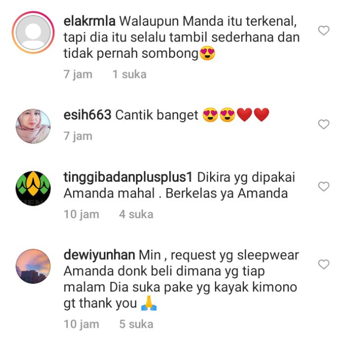 komentar para netizen melihat dress Amanda Manopo.