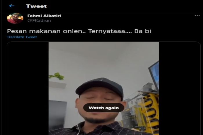 Unggahan Fahmi Alakatiri yang viral di Twitter.
