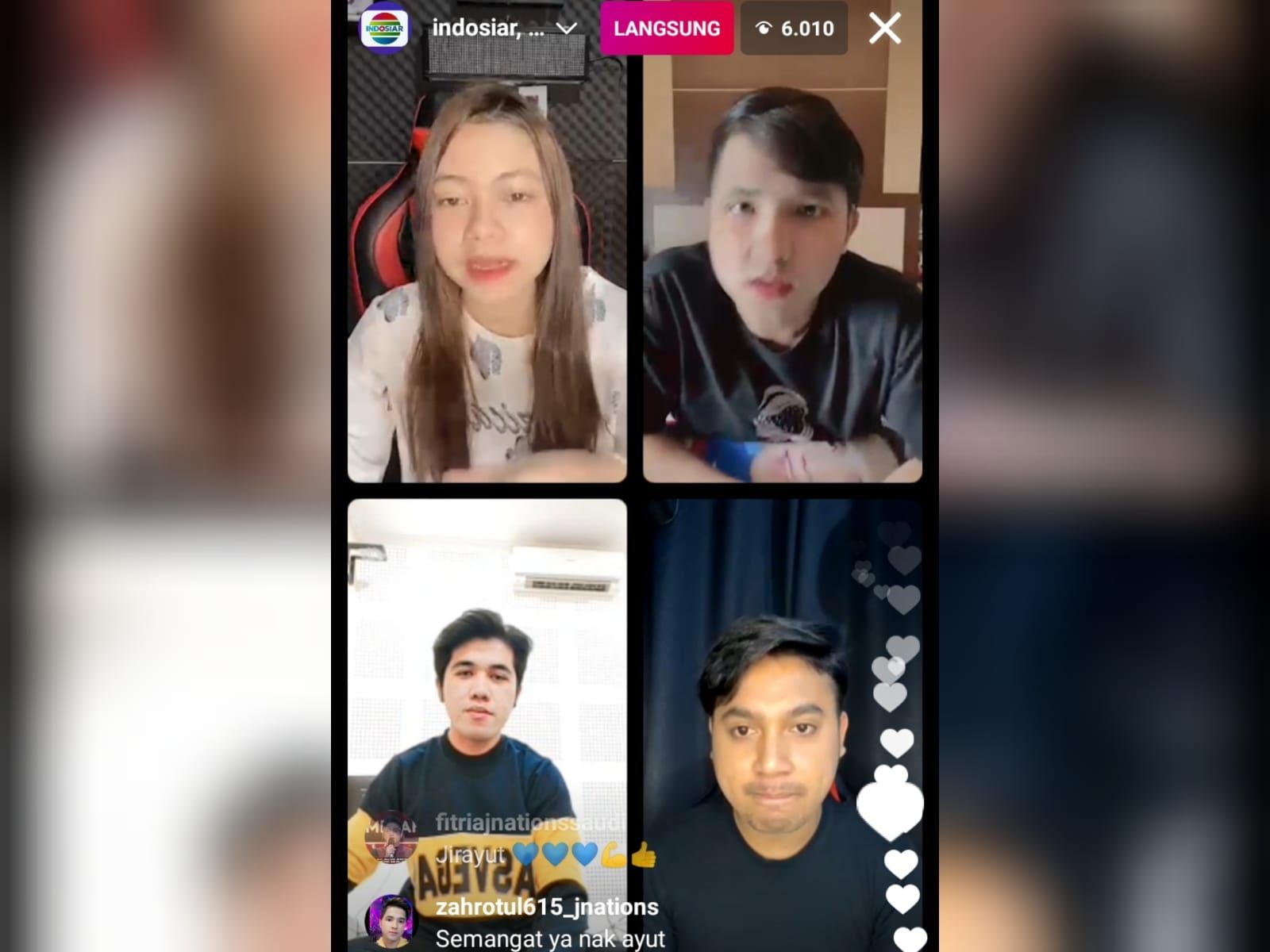 Sedang live IG seru-seruan bersama bintang LIDA di Instagram Indosiar