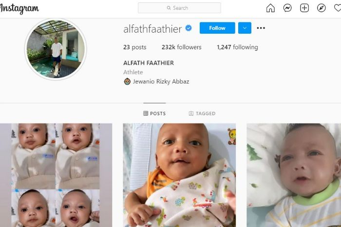 Tampilan Feed Instagram Alfath Fathier
