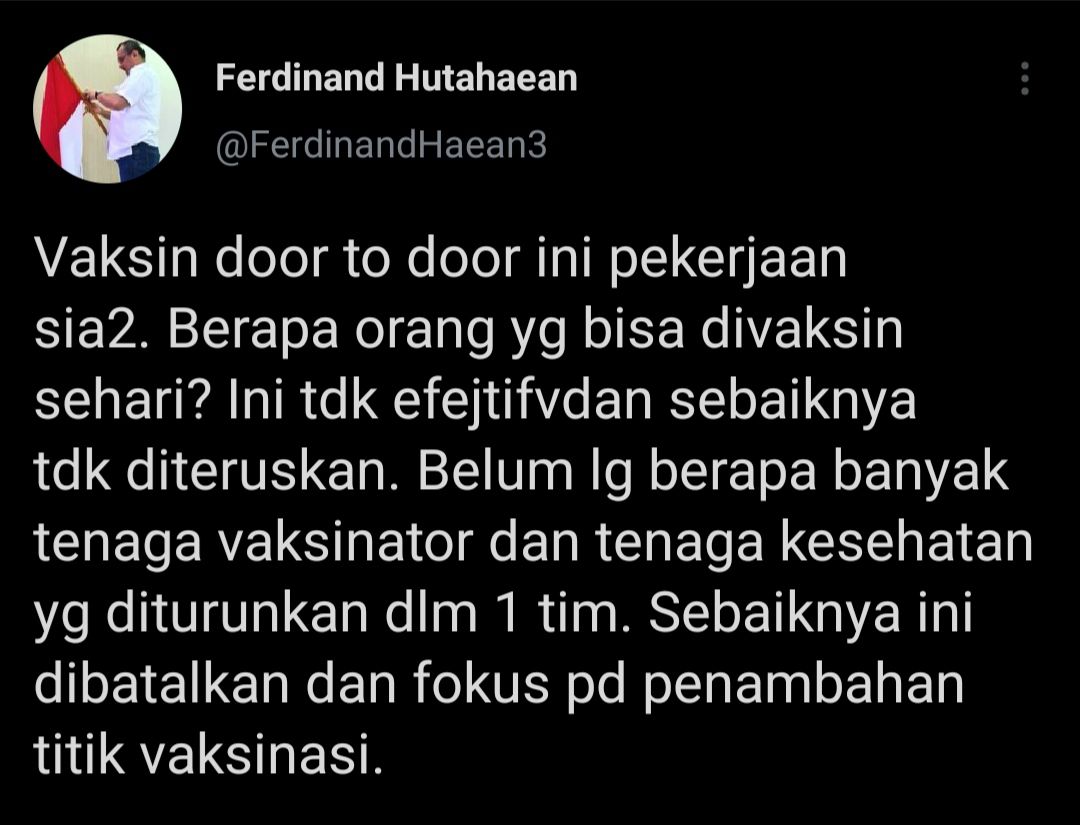 Cuitan Ferdinand Hutahaean./