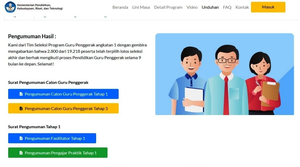 Pengumuman Guru Penggerak Angkatan 4 Tahap 3 Cek Hasil Seleksi Calon Guru Penggerak Angkatan 4 Portal Kudus