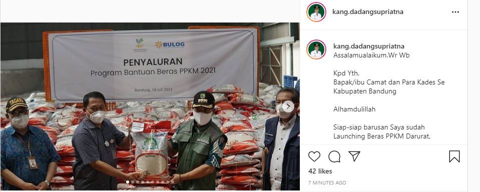 Siap-Siap! 200 Ribu Lebih Warga Kabupaten Bandung Akan Terima Bantuan Beras dari Kemensos