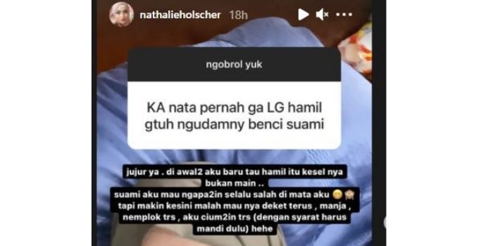 Netizen bertanya apakah Nathalie Holscher sempat ngidam benci Sule saat menjalani kehamilan.