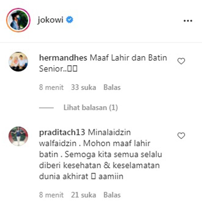 Netizen Tanggapi Unggahan Instagram Jokowi di Hari Raya Idul Adha 1442 H