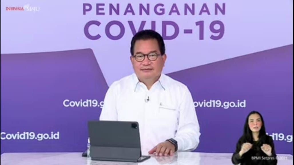 Prof. Wiku Adisasmito dalam konferensi pers penanganan Covid-19 pada sore ini Selasa, 20 Juli 2021.*