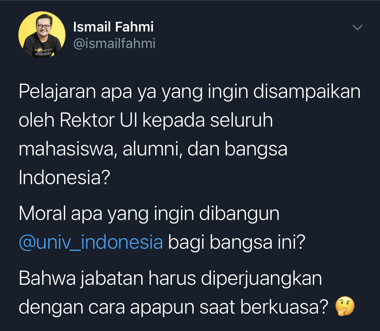 Cuitan Ismail Fahmi.