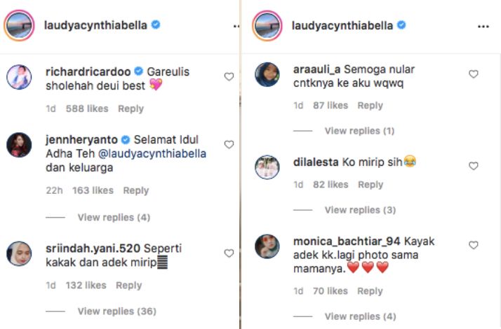 Netizen menyebut jika Laudya Cynthia Bella dan Lesti Kejora bak kakak adik, sebab dinilai mirip dan kerap membagikan momen kedekatan.*