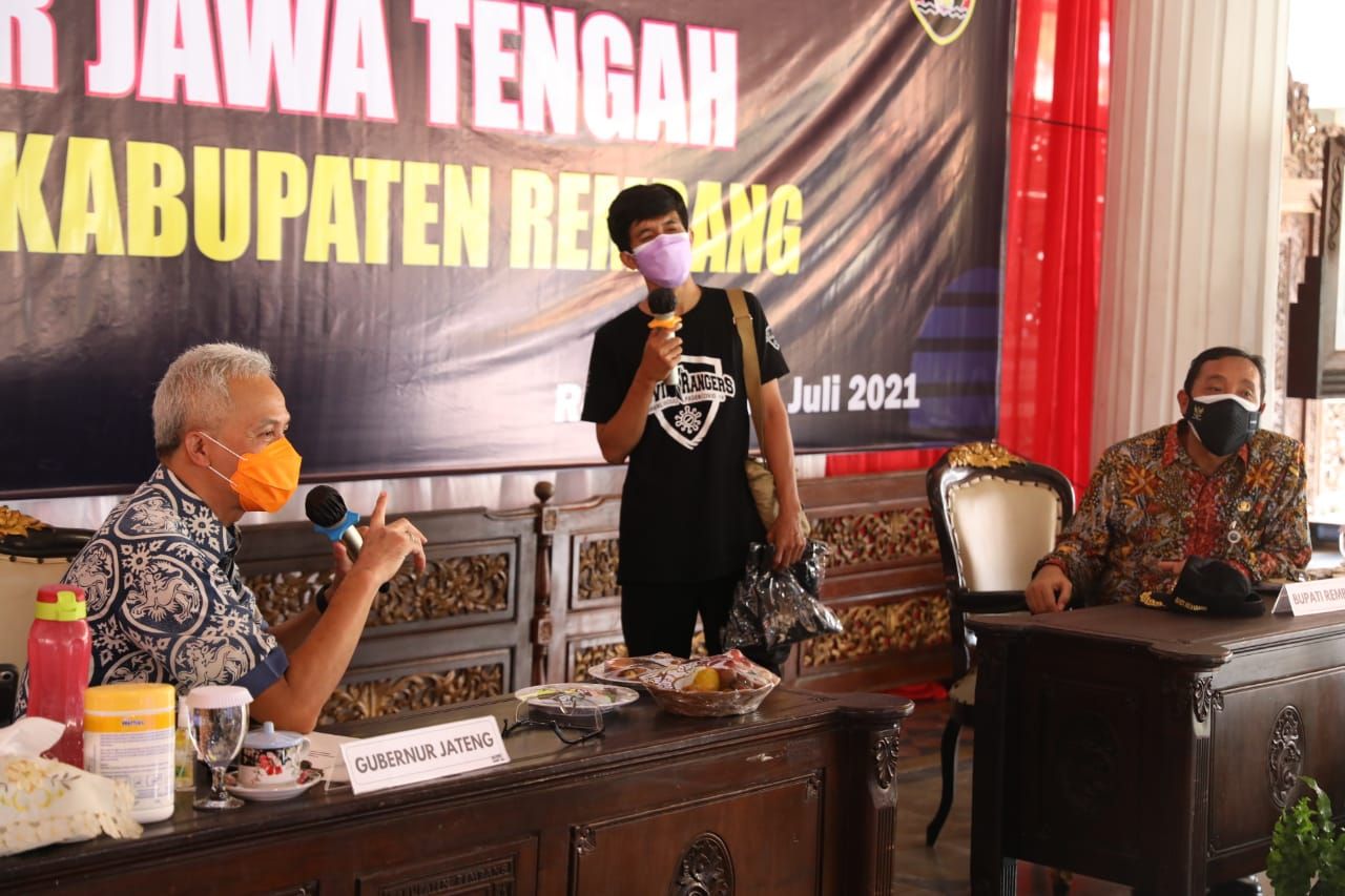 Gubernur Jawa Tengah ketemu Covid Rangers di Rembang, Rabu 21 Juli 2021