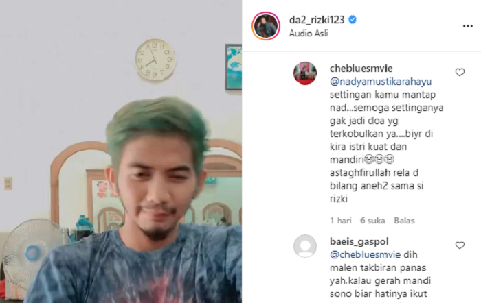 Komentar netizen yang menyoroti komentar nadya Mustika, hingga menduga ada settingan dengan Rizki DA.
