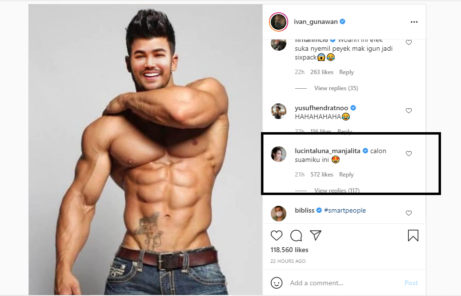 Ivan Gunawan mengunggah sebuah foto dirinya yang diedit menggunakan tubuh atletis, Lucinta Luna respon begini.