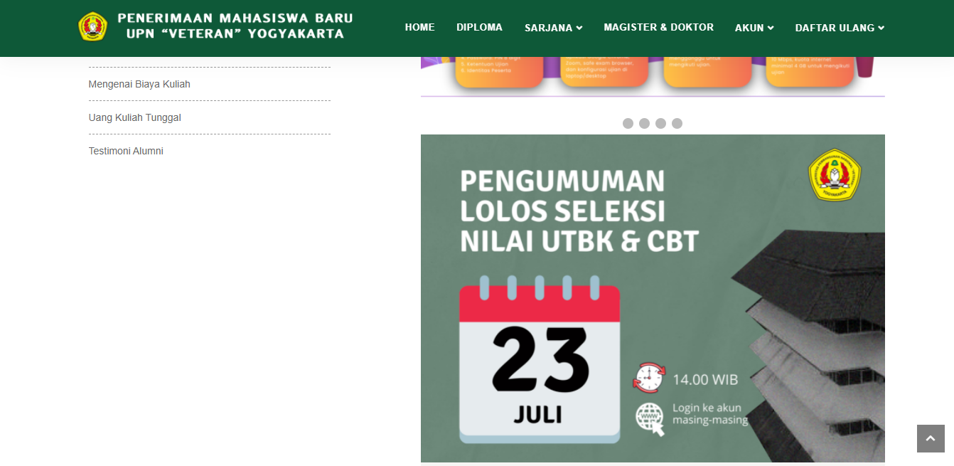 Ini Link Pengumuman Mandiri UPN Veteran Yogyakarta 2021 Jogja Hasil