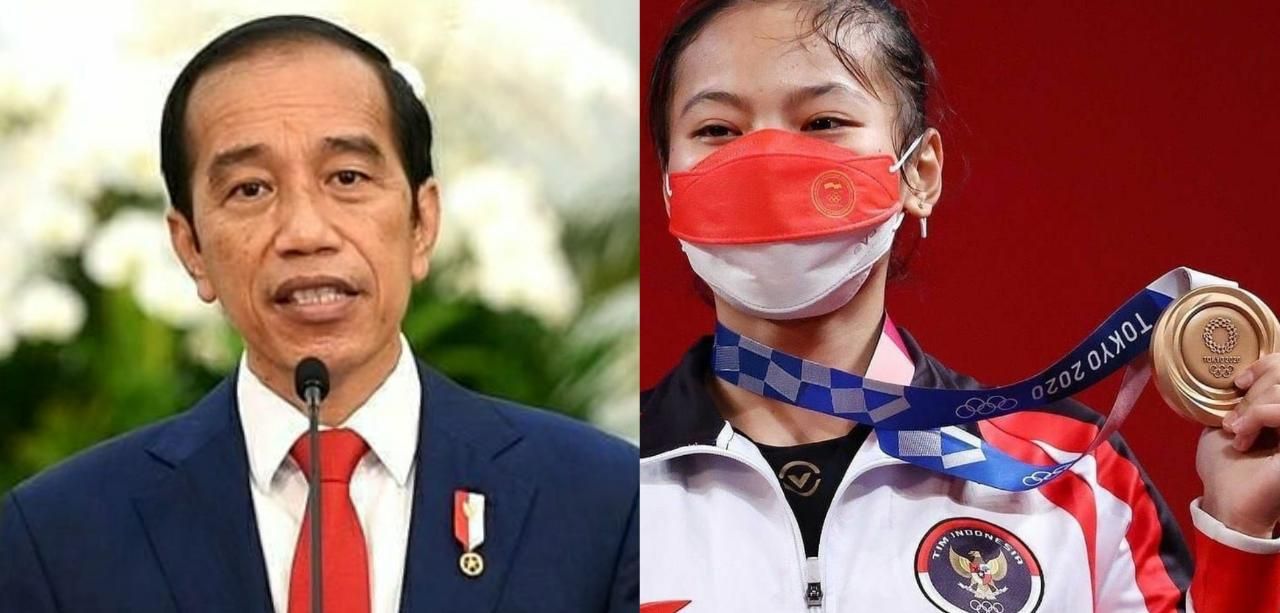 Presiden Jokowi mengapresiasi peraih medali pertama Indonesia di Olimpiade Tokyo 2020, Windy Cantika.