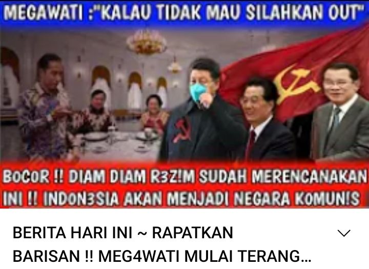 Thumbnail video sebut rezim Jokowi akan jadikan Indonesia negara Komunis.