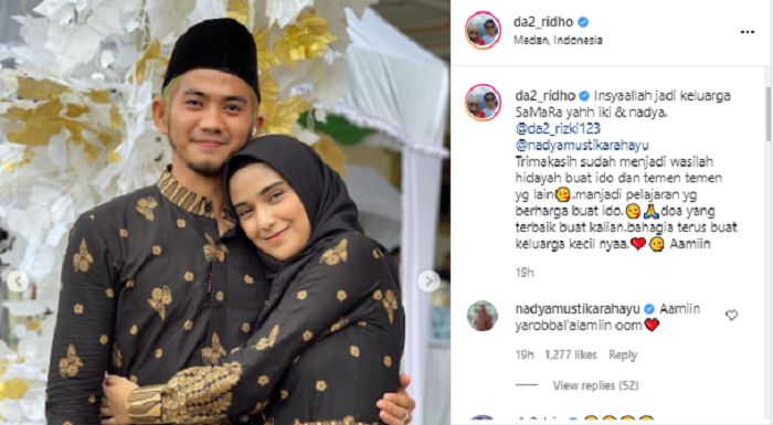 Rizki DA diduga bakal rujuk usai mengunggah foto mesra dengan Nadya Mustika Rahayu dan sang anak, Baihaqqi Syaki Ramadhan.*