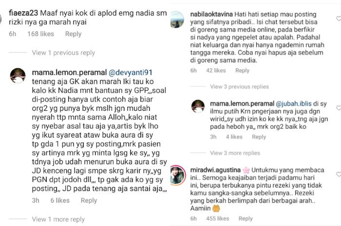 Paranormal Mama Lemon balas komentar netizen.