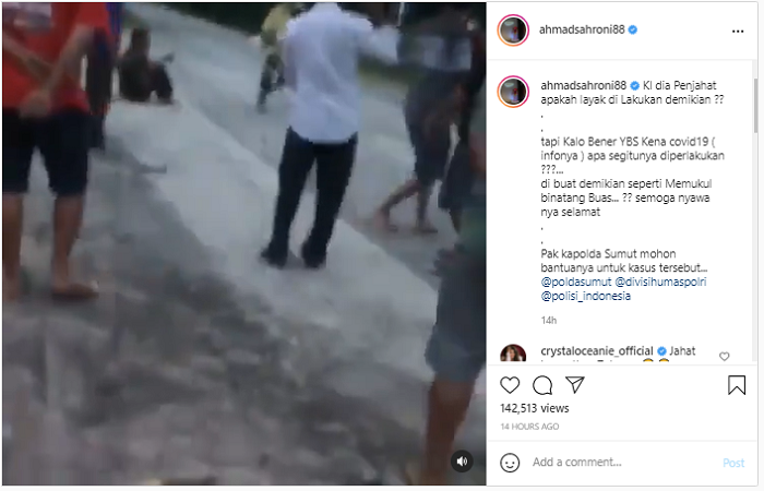 Ahmad Sahroni menanggapi video viral diduga pasien Covid-19 di Sumatera Utara ditolak warga sekampung dan dipukuli dengan balok kayu.*