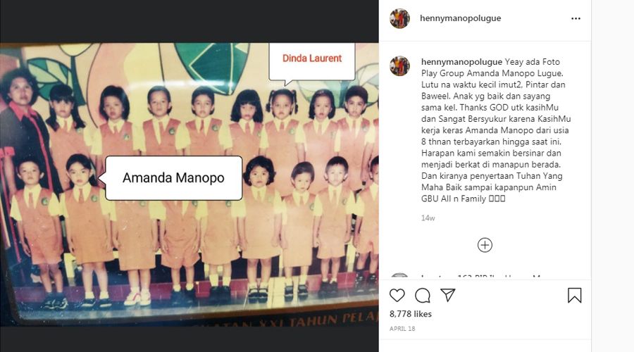 Postingan Terakhir Ibunda Amanda Manopo Bikin Haru dan Sedih, Dikabarkan Meninggal Dunia Karena Covid-19