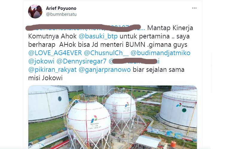 Arief Poyuono Blak-Blakan Berharap Ahok Jadi Menteri BUMN Gantikan Erick Thohir: Mantap Kinerja Pertamina