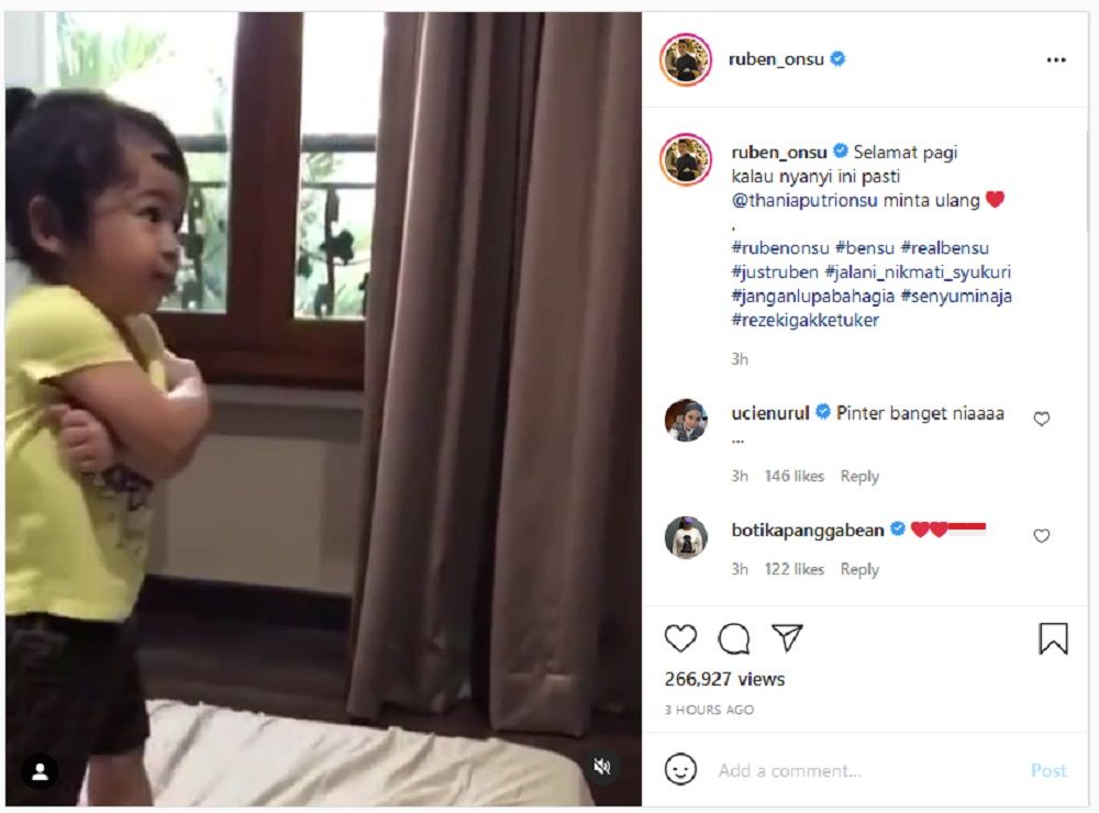 Lucunya Tania Putri, Anak Bungsu Ruben Onsu Nyanyikan Lagu Indonesia Pusaka, hingga Minta Ulang