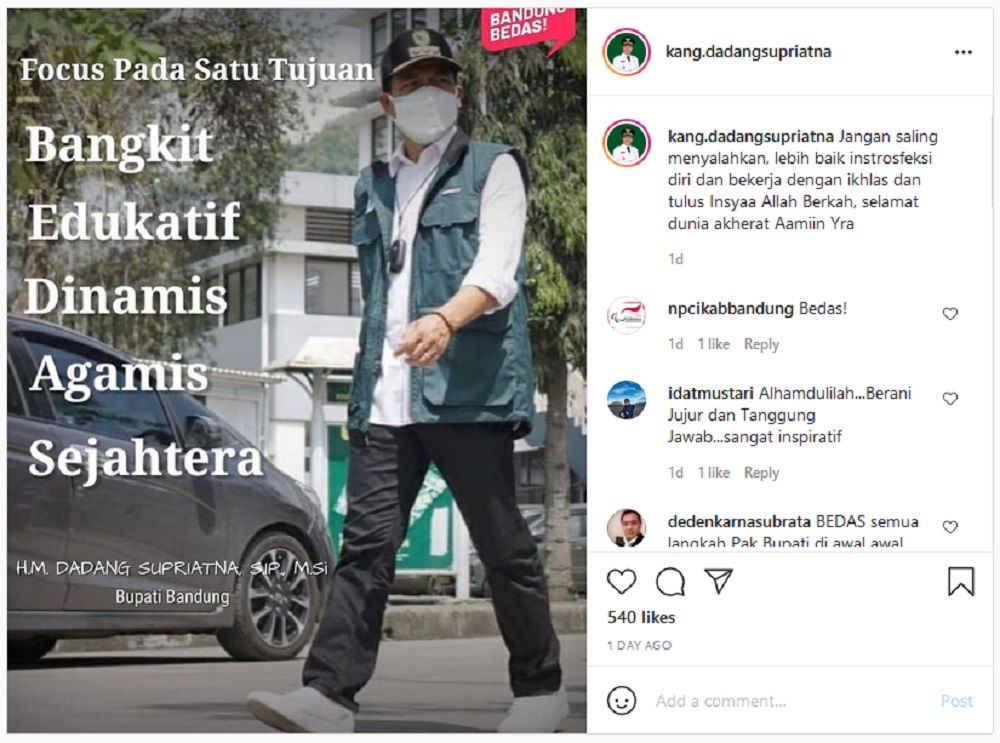 Viral di Media Sosial Bupati dan Wakil Bupati Bandung Saling Berbalas Pantun, Diduga Mulai Pecah Kongsi