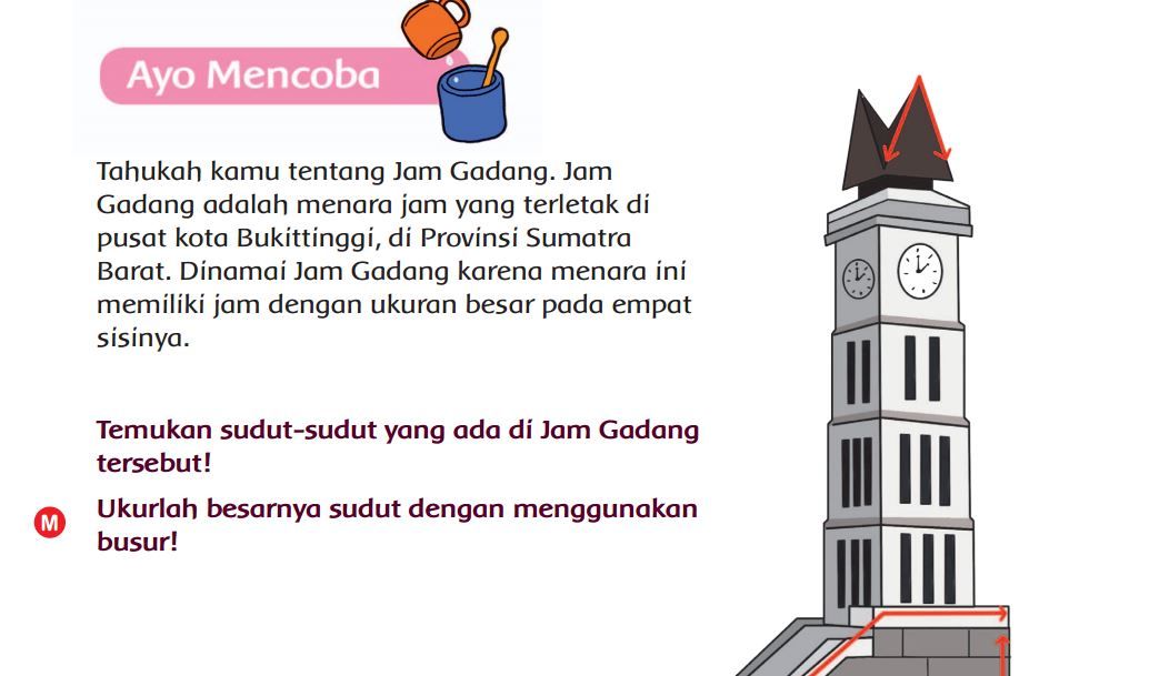 Temukan Sudut Sudut Yang Ada Di Jam Gadang Tersebut Kunci Jawaban Tema 1 Kelas 4 Sd Dan Mi Halaman 114 Kabar Lumajang