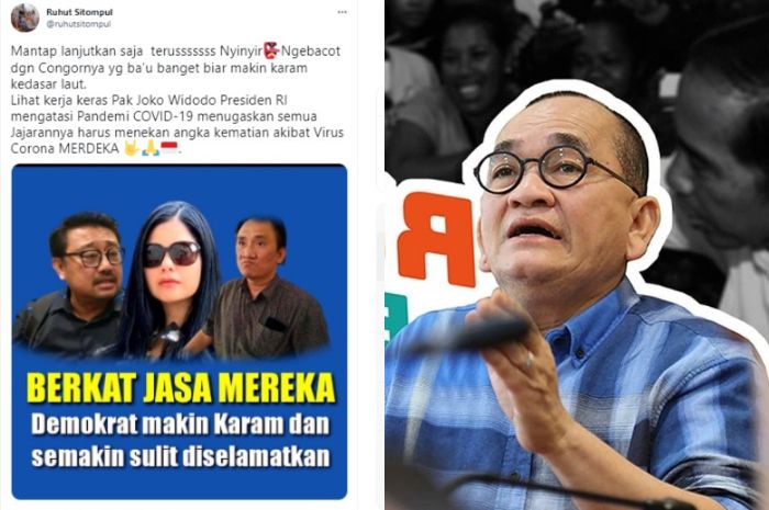 Cuitan Ruhut Sitompul yang membenarkan jika Rachland Nashidik, Annisa Pohan, dan Andi Arief dianggap sebagai penyebab Partai Demokrat karam.
