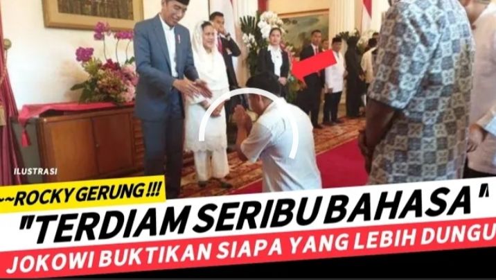 Kabar yang menyebut Rocky Gerung bertekuk lutut dihadapan Presiden Jokowi.